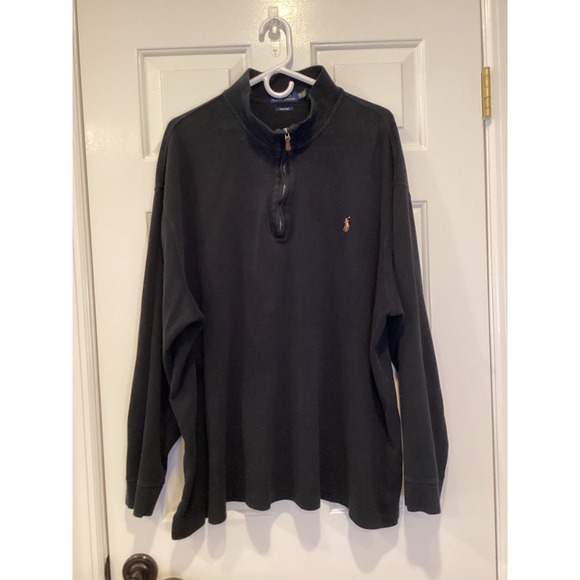 Polo Ralph Lauren Sweater Mens 3X Navy Blue Quarter Zip Pullover - Picture 2 of 6